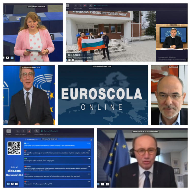 EUROSCOLA LIVE - Ученици от ЕГ &bdquo;Христо Ботев&ldquo; с участие във виртуална сесия  на Европейския парламент 