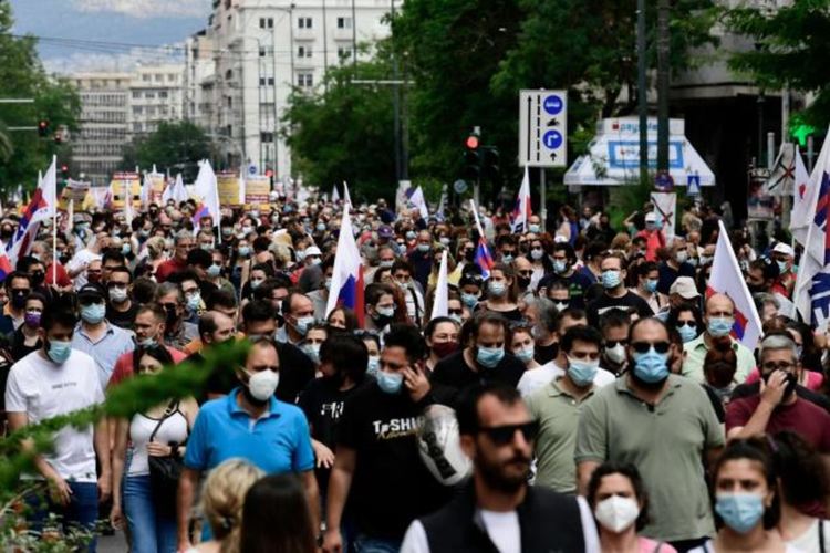 Обща стачка в частния и в публичния сектор на Гърция 