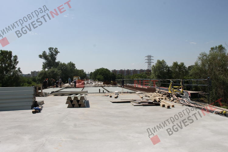 Прогреса по ремонта на моста над р. Марица в Димитровград към началото на юли