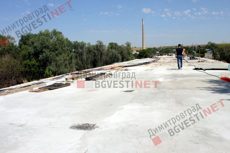 Прогреса по ремонта на моста над р. Марица в Димитровград към началото на юли