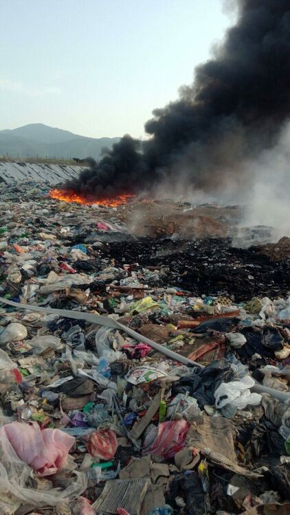 Пожар на сметище на изхода на Асеновград 