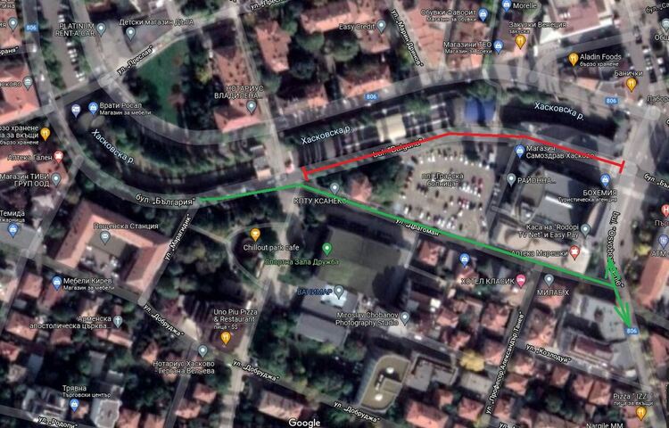 Затварят част от бул. „България“ край зала „Дружба“ заради сеч на тополи