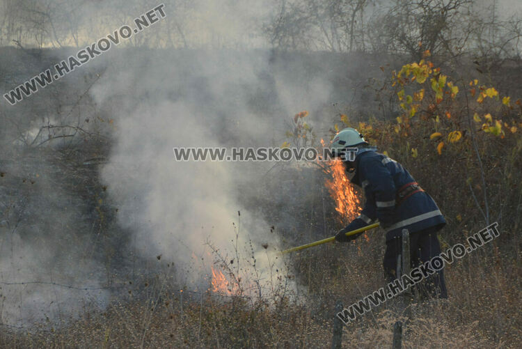 Пожар избухна във вилна зона край Хасково
