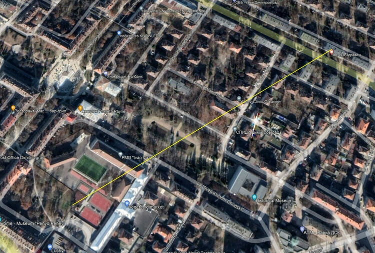 Разстоянието между пожара и измервателната станция в Димитровград е около 450 метра