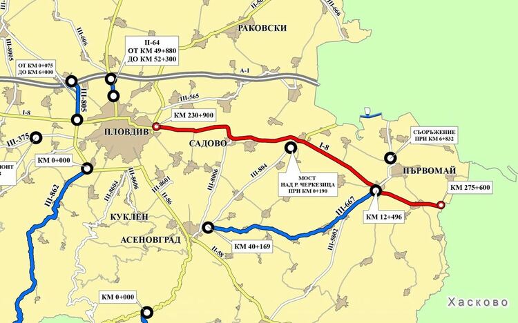 Ще ремонтират пътищата от Първомай до Пловдив, Хасково и Асеновград?