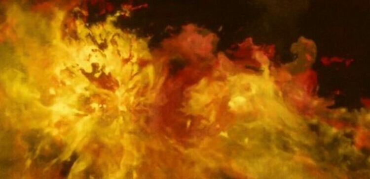 Мъглявината Пламък, заснета единствено в радио дължините на вълната. Източник: ESO/Th. Stanke.