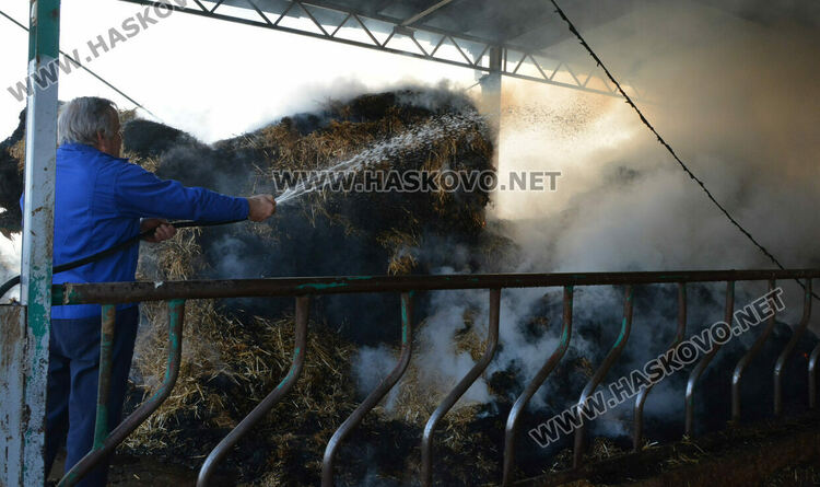 Пожар край с.Конуш в кравефермата на д-р Мустафов