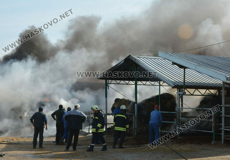 Пожар край с.Конуш в кравефермата на д-р Мустафов
