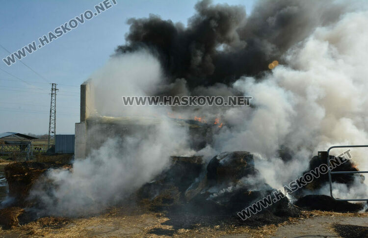 Пожар край с.Конуш в кравефермата на д-р Мустафов