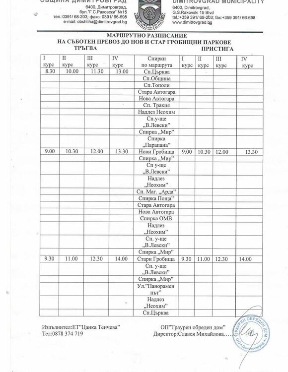 Осигуряват допълнителни безплатни автобуси на Задушница до гробищните паркове в Димитровград