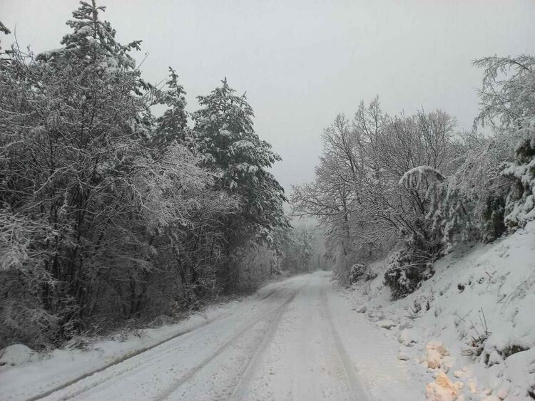 Четири машини чистят снега по високите асеновградски села