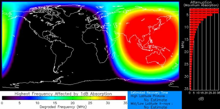 Радиозатъмнението, предизвикано от слънчевото изригване