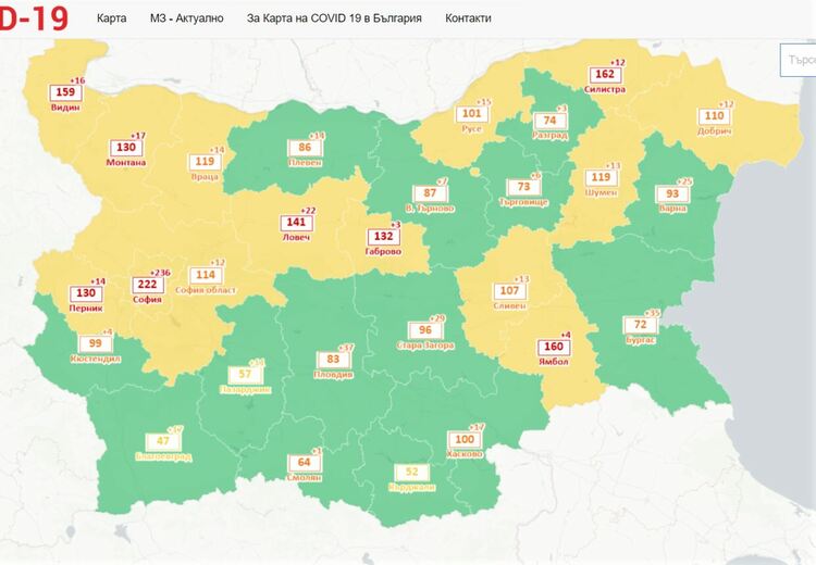 Хасково в зелената зона на ковид картата на България