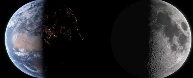 Ето как щяха да изглеждат Земята и Луната, ако ги наблюдавахме едновременно