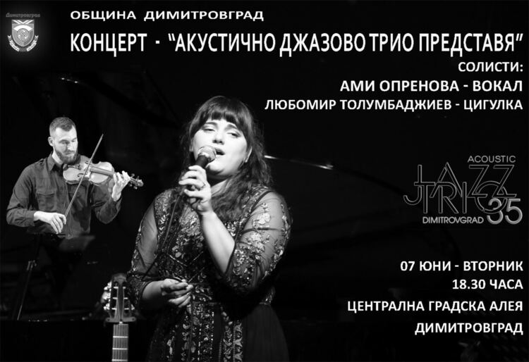 Акустично джаз трио с редица концерти в Димитровград