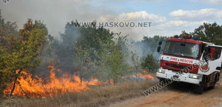 Два пожара избухнаха в Хасковско, обхванаха широколистни гори