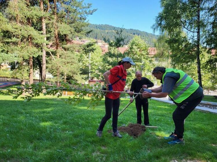 Продължава разкрасяването на парка в Чепеларе