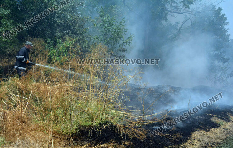 Огънят край Брягово е в опасна близост до пътя за Харманли