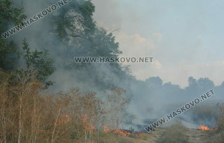 Продължава да гори на няколко места в Хасковска област