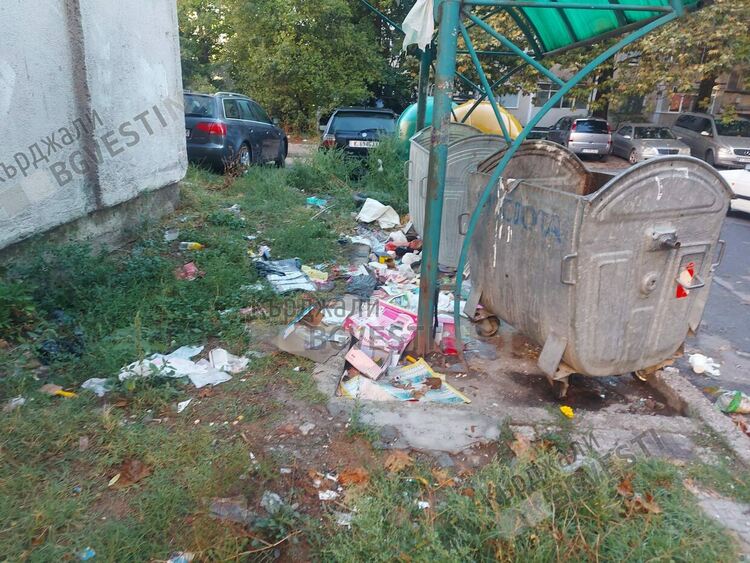 Боклуци остават около контейнерите в Кърджали след преминаването на сметовозите