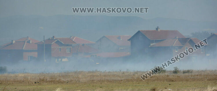 Пожар избухна в гробищен парк и тръгна към Войводово