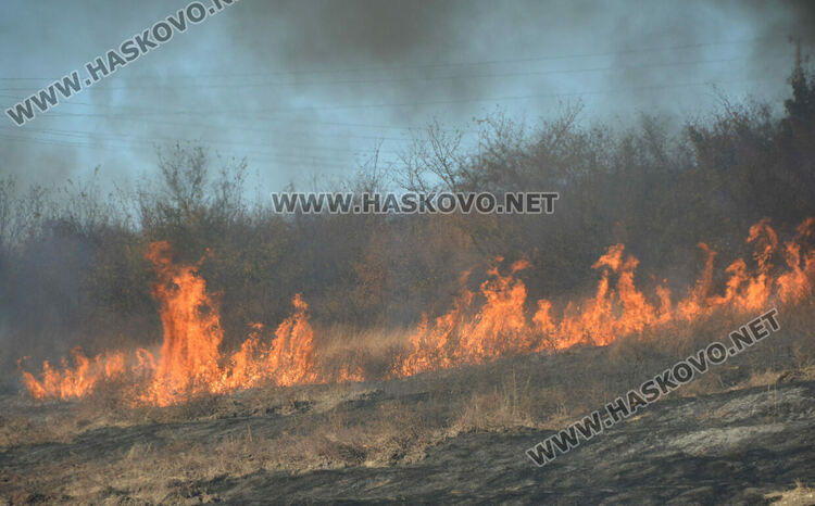 Пожар избухна в сухи треви между „Бадема“ и „Болярово“ 