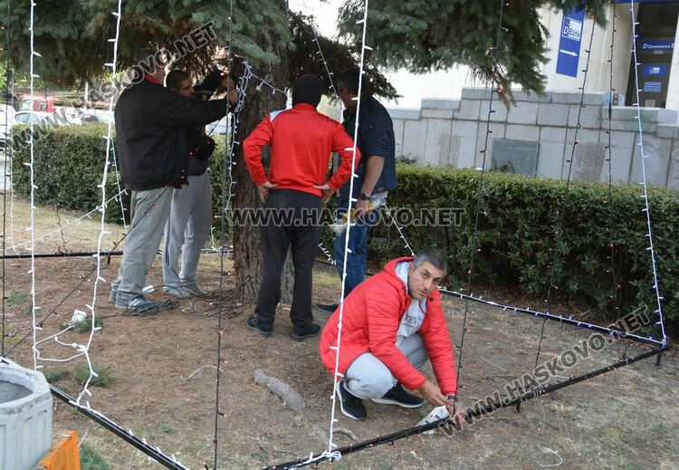 За първи път украсиха елхата пред Бизнес центъра в Хасково