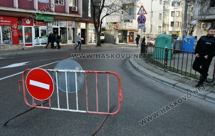 Затвориха улицата край EVN заради резитба на дървета