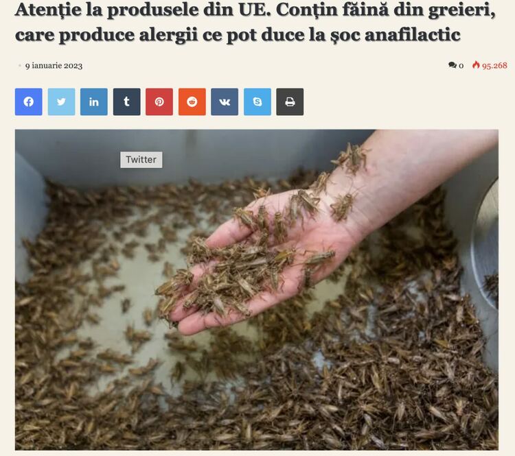 Factcheck: Не, ЕС не е разрешил потребителите да ядат насекоми, без да знаят