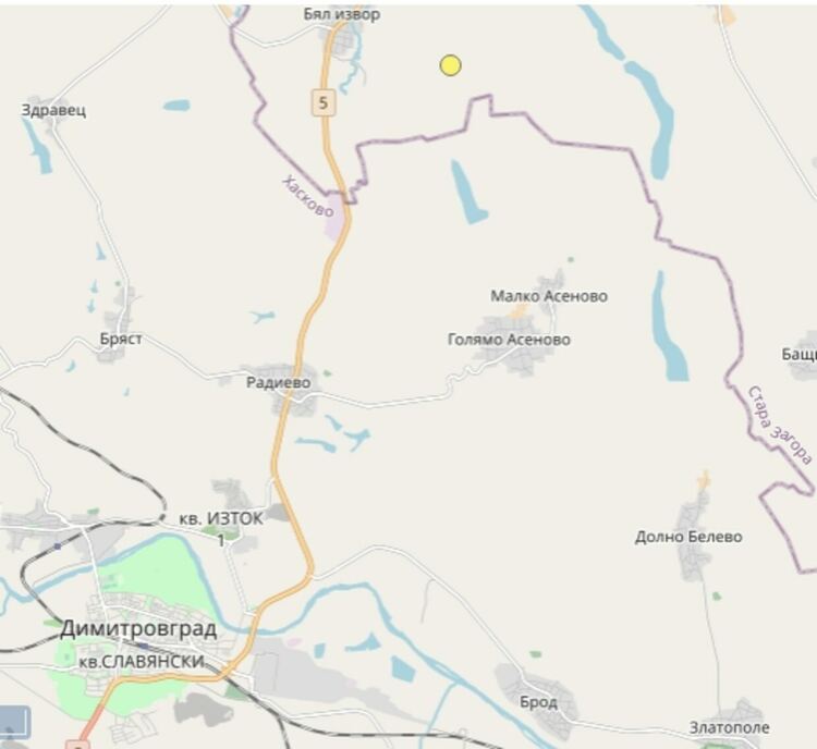 Земетресение край Димитровград
