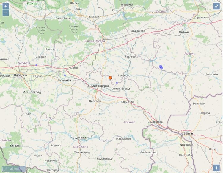 Земетресение с магнитуд 3.6 разлюля Хасково
