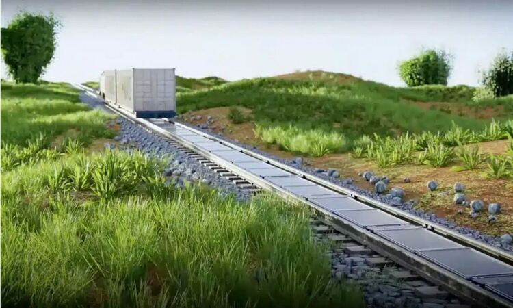 „Килим“ от соларни панели върху железопътни релси