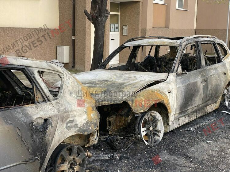 Два автомобила изгоряха в Димитровгрд