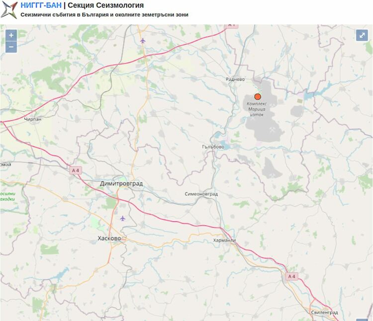 Земетресение с магнитут 3,1 разтресе горните етажи на жилищата в Хасково