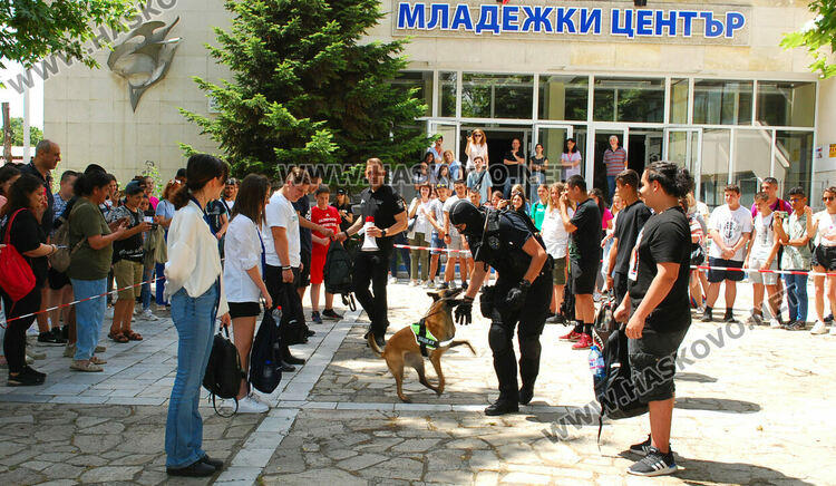 Демонстрация: Кучета откриха дрога и заловиха наркотрафикант в Хасково
