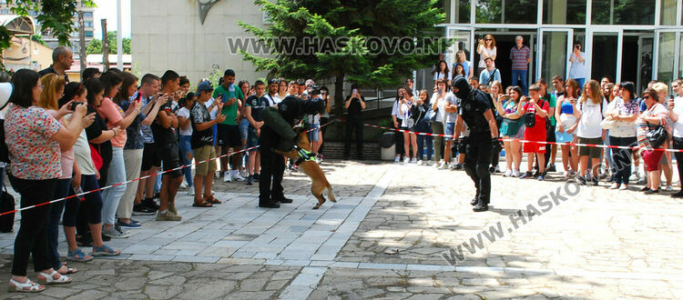 Демонстрация: Кучета откриха дрога и заловиха наркотрафикант в Хасково