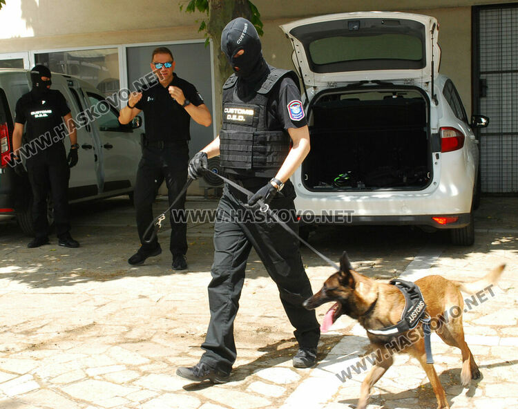 Демонстрация: Кучета откриха дрога и заловиха наркотрафикант в Хасково