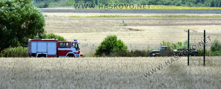 Пожар в боклуци подпали нива с пшеница край Добрич
