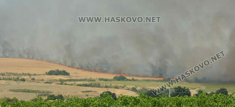 Голям пожар избухна край Сусам и Татарево, включиха се и пожарникари от Кърджалийско