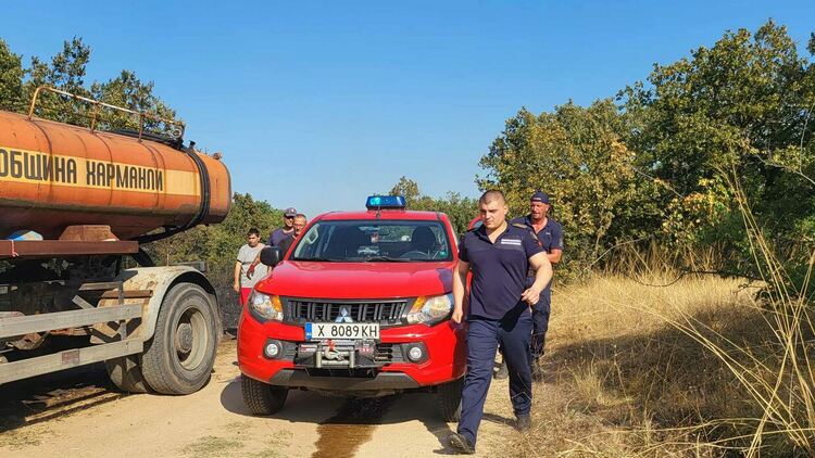 11 екипа огнеборци на големия пожар край Шишманово