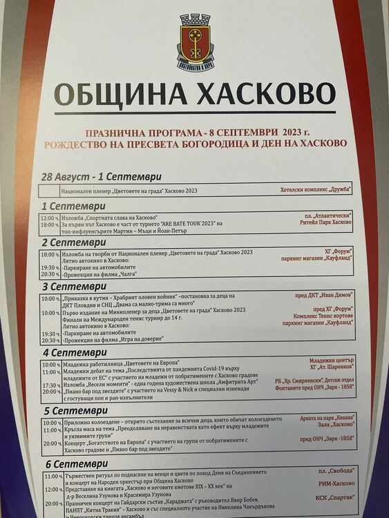 Звездни концерти, арт форуми, Хасково пълно с чуждестранни гости за празника си /Програма/