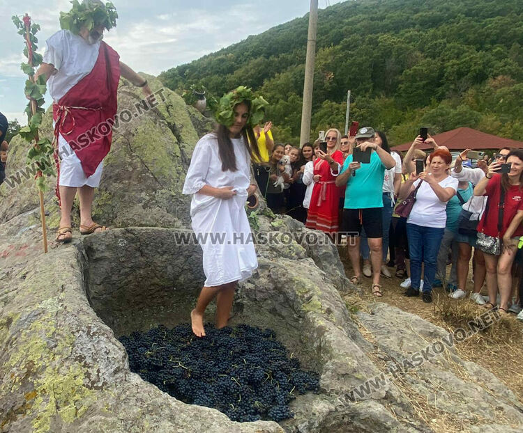 Пресъздадоха ритуала по мачкане на грозде в местността „Шарапаните“ 