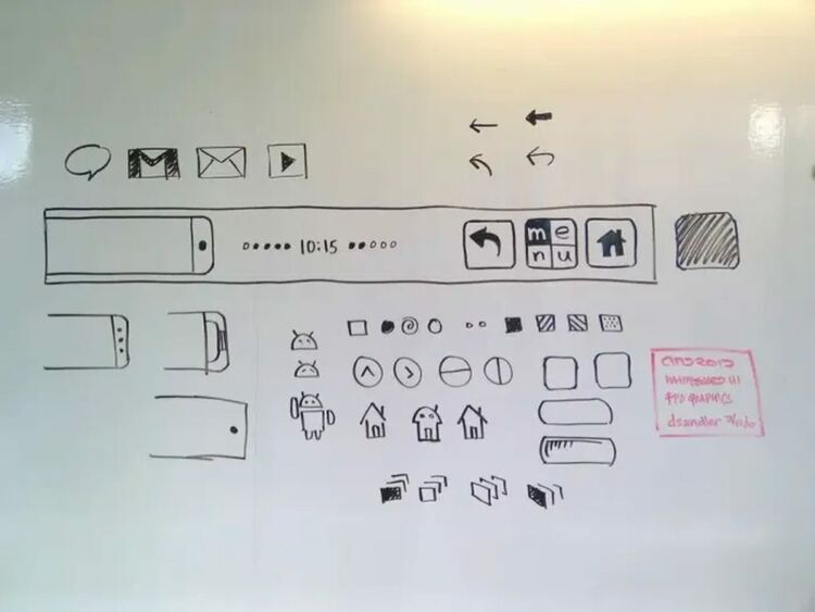 Скица на интерфейса на Android на таблет