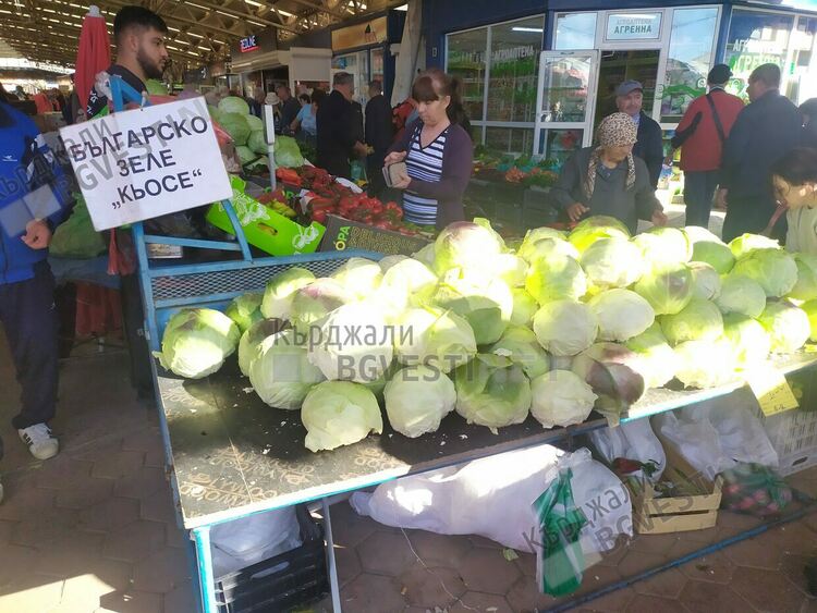 Българското зеле е фаворит на пазара в Кърджали,цената на „Кьосе” е 1,50 лв. за килограм
