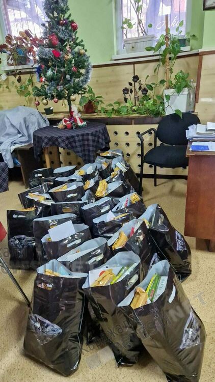 Деца на Кърджали с коледни пакети за хората с увреждания