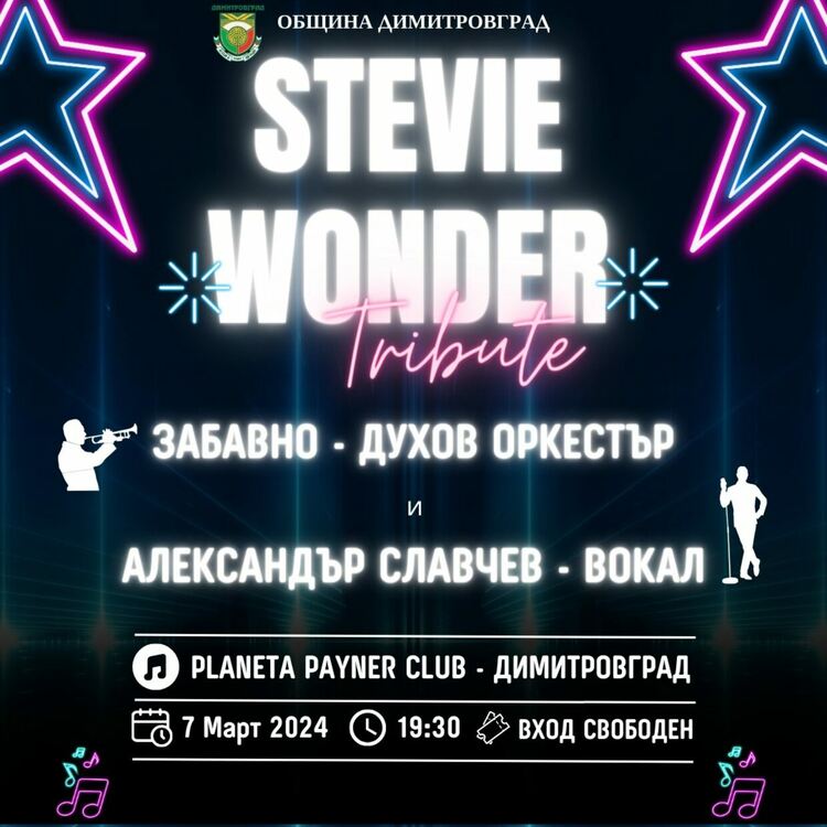 Stevie Wonder Tribute представят в Димитровград
