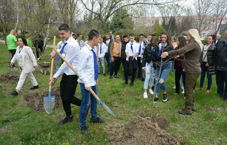 Засадиха Червен американски дъб в Царската гимназия в седмицата на гората