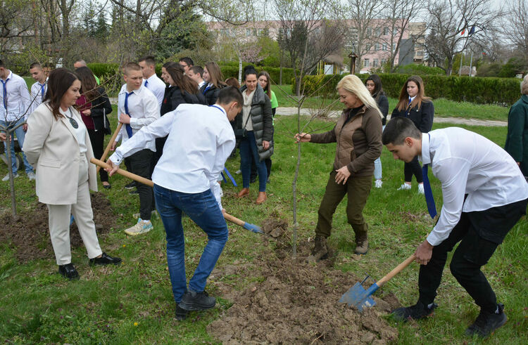 Засадиха Червен американски дъб в Царската гимназия в седмицата на гората