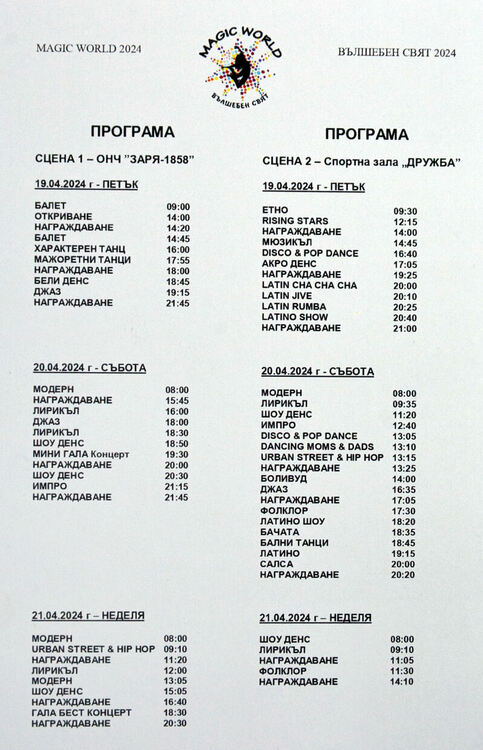 1700 танцьори от 9 държави ще се включат във фестивала „Вълшебен свят“ в Хасково