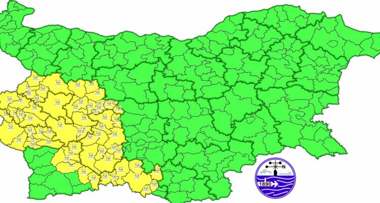 Значителни валежи в западната част на страната 
